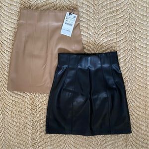 Zara Faux Leather Skirts